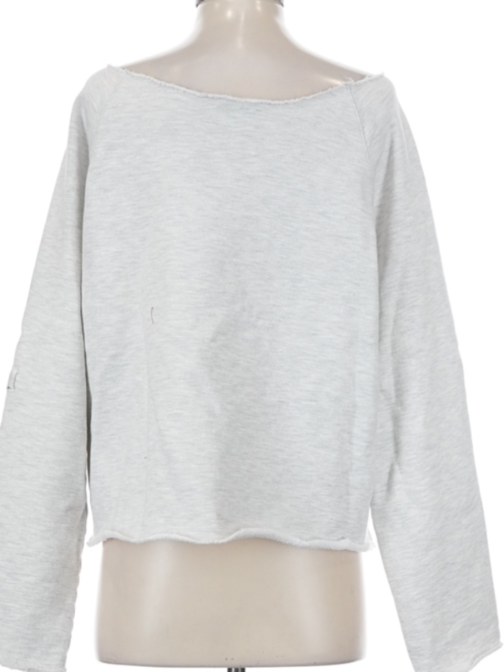 Joah Brown Oversized Off The Shoulder Sweatshirt S/M Pearl Grey - Picture 4 of 6